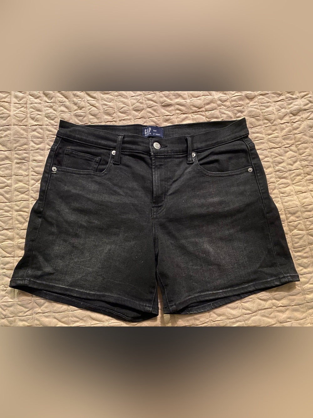 GAP Black Denim Mid-Rise Shorts
